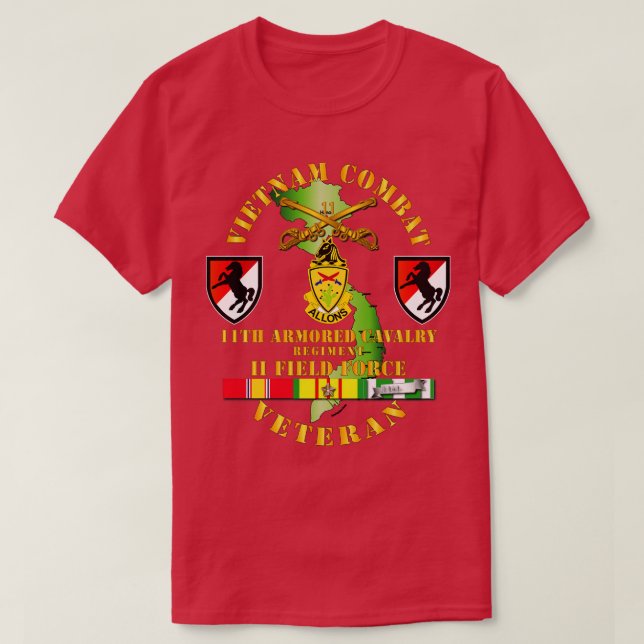 Vietnam Combat Kavallerie Veteran w 11. ACR T-Shirt (Design vorne)