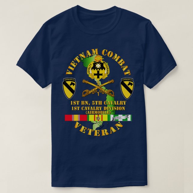 Vietnam Combat Kavallerie Veteran w 1st Bn 5th Cav T-Shirt (Design vorne)
