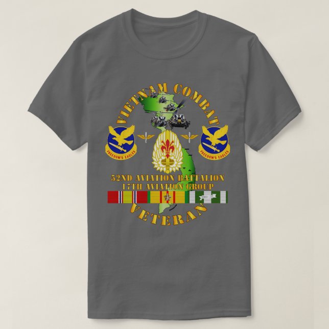 Vietnam Combat Vet 52. Aviation Bn 17. Aviation T-Shirt (Design vorne)