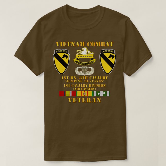 Vietnam Combat Vet w 1. Bn 8. Cav 1. Cav Div Ju T-Shirt (Design vorne)