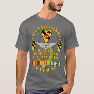 Vietnam Combat Veteran Medevac Door Gunner w 1st C T-Shirt