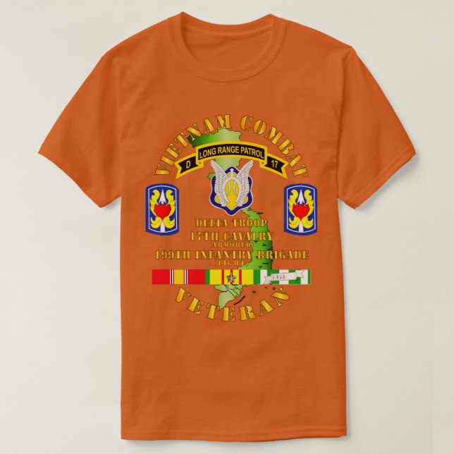 Vietnam Combat Veteran w D trupps 17. Cav 199. T-Shirt (Design vorne)