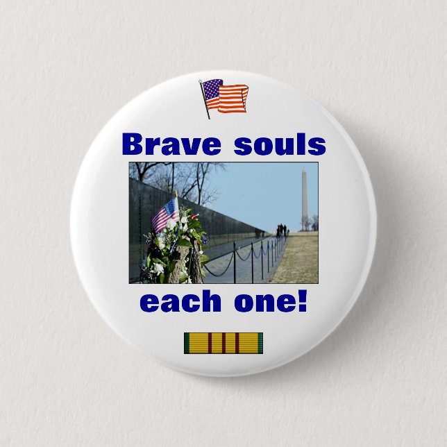 Vietnam-Denkmal - tapfere Soule, jedes Knopf Button (Vorderseite)