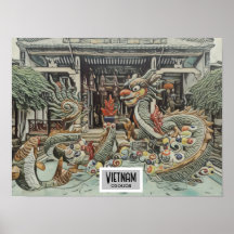 Vietnam Dragon Tempel, individualisierbares Datum