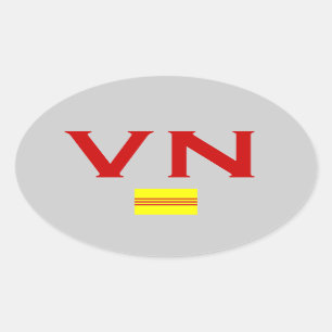 VIETNAM* Euro-Ähnlicher Autoaufkleber Ovaler Aufkleber