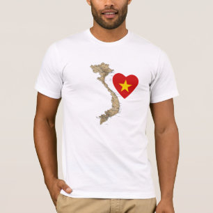 Vietnam Flag Herz und Karte T - Shirt
