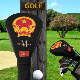 Vietnam & Flag Mit Monogramm Golf Clubs Covers Golf Headcover