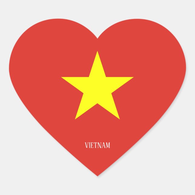 Vietnam Flag Patriotic Herz-Aufkleber (Vorderseite)