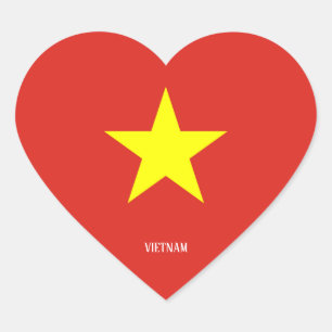 Vietnam Flag Patriotic Herz-Aufkleber