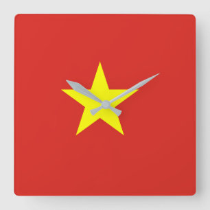 Vietnam flag quadratische wanduhr
