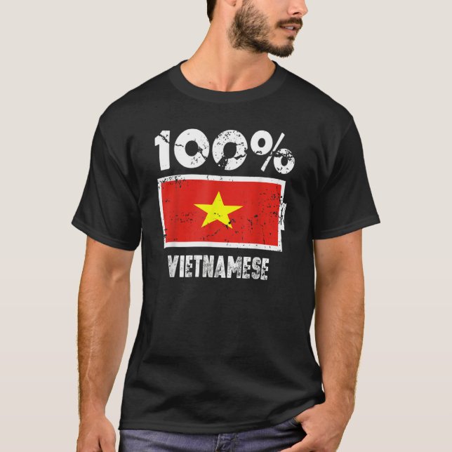 Vietnam Flag Support 100 Vietnamese Battery Power T-Shirt (Vorderseite)