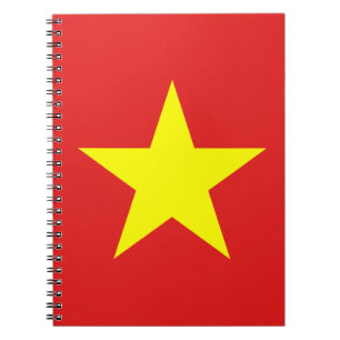 Vietnam Flag Yellow Star Notizblock