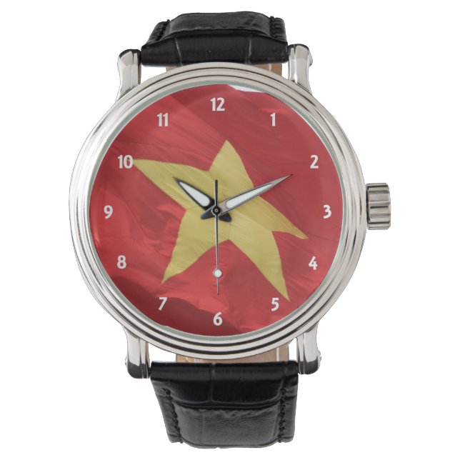vietnam-Flagge Armbanduhr (Vorderseite)