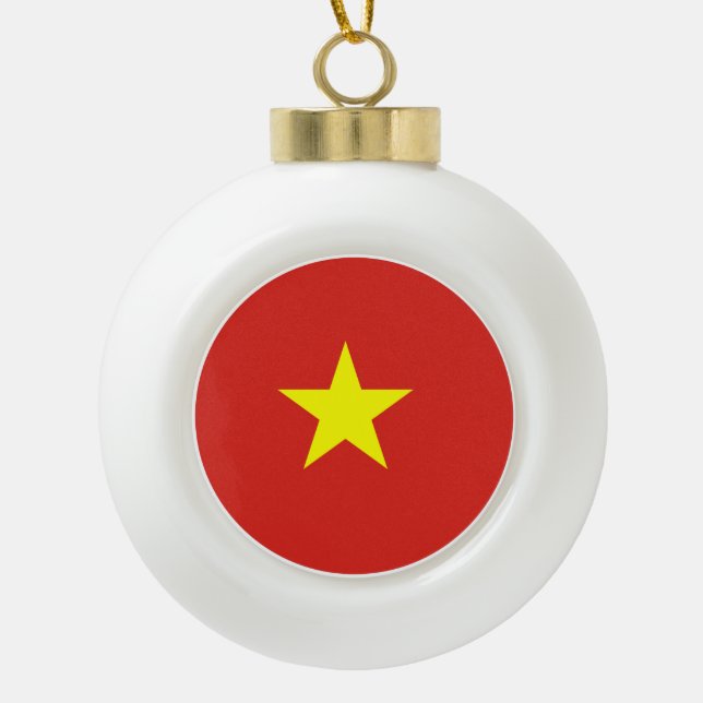 Vietnam-Flagge Keramik Kugel-Ornament (Vorderseite)