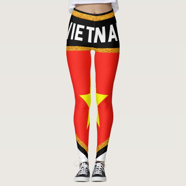 Vietnam-Flagge Leggings (Vorderseite)