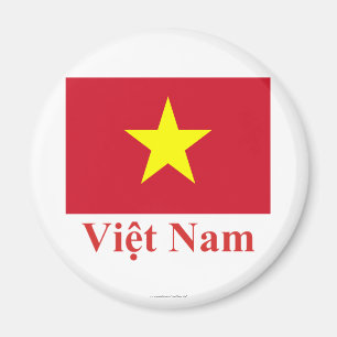 Vietnam-Flagge mit Namen auf Vietnamesen Magnet