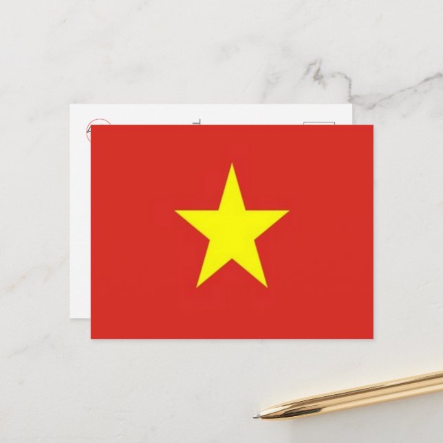 Vietnam - Flagge - Postkarte (Vorderseite/Rückseite Beispiel)