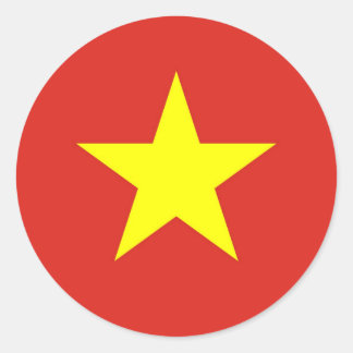 Vietnam-Flagge - Quḥc Klag, der die Lebensqualität Runder Aufkleber