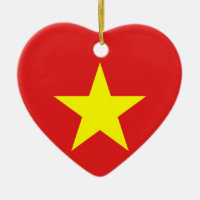 Vietnam Flaggen Gelbe Sterne Herzdekoration