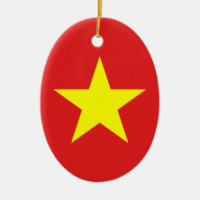 Vietnam Flaggen Gelbe Sterne Oval Ornament