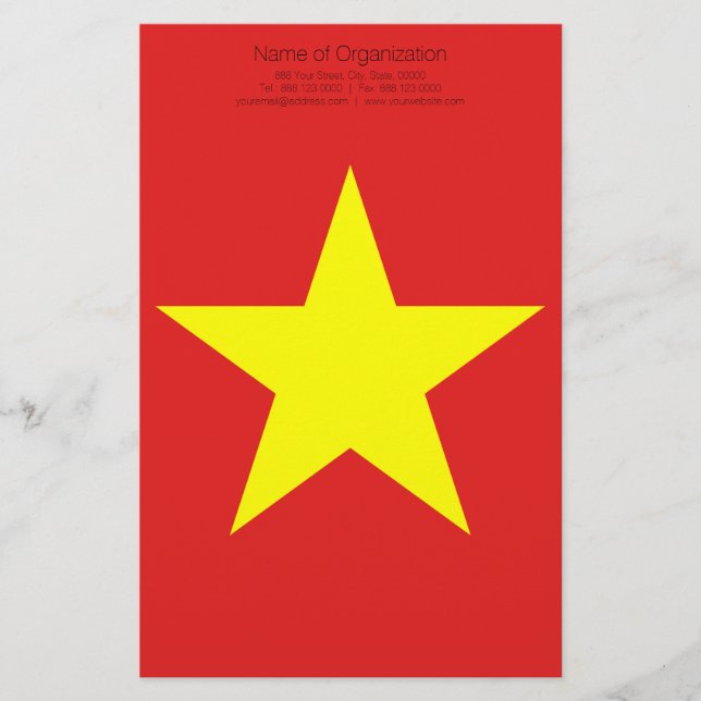 Vietnam Flaggen Gelbe Sterne personalisiert Statio Briefpapier (Vorderseite)