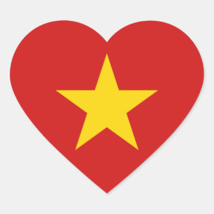 Vietnam-Flaggen-Herz-Aufkleber Herz-Aufkleber