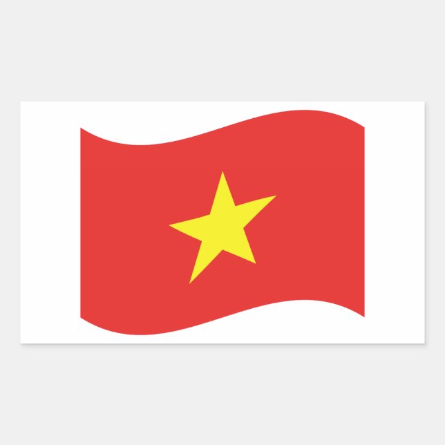 Vietnam-Flaggenwelle Rechteckiger Aufkleber (Vorderseite)