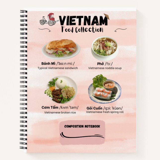 Vietnam Food-Tour-Komprimierungs-Notebook Notizbuch (Vorderseite)