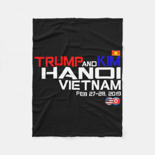 Vietnam-Gipfel Kim und Trump T-Shirt Fleecedecke