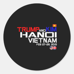 Vietnam-Gipfel Kim und Trump T-Shirt  Runder Aufkleber