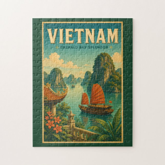 Vietnam-Ha-Long-Bucht-Illustration-Reise-Kunst-Ret (Vertikal)