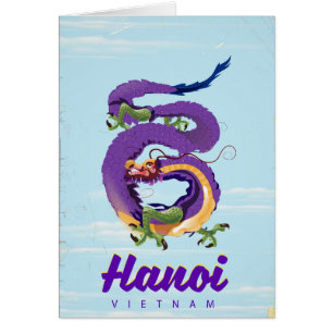 Vietnam Hanoi Vintage-Drache-Reiseposter
