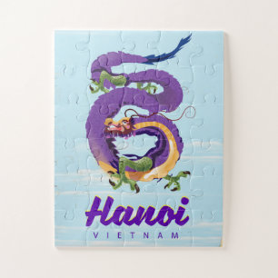Vietnam Hanoi Vintage-Drachen-Reiseposter