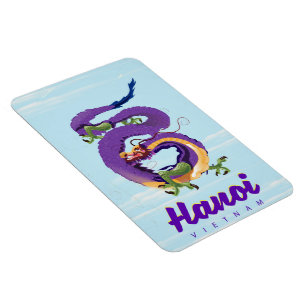 Vietnam Hanoi Vintage-Drachen-Reiseposter Magnet