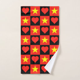 Vietnam Herz und Flag Pattern Fun Vietnamesisch Handtuch