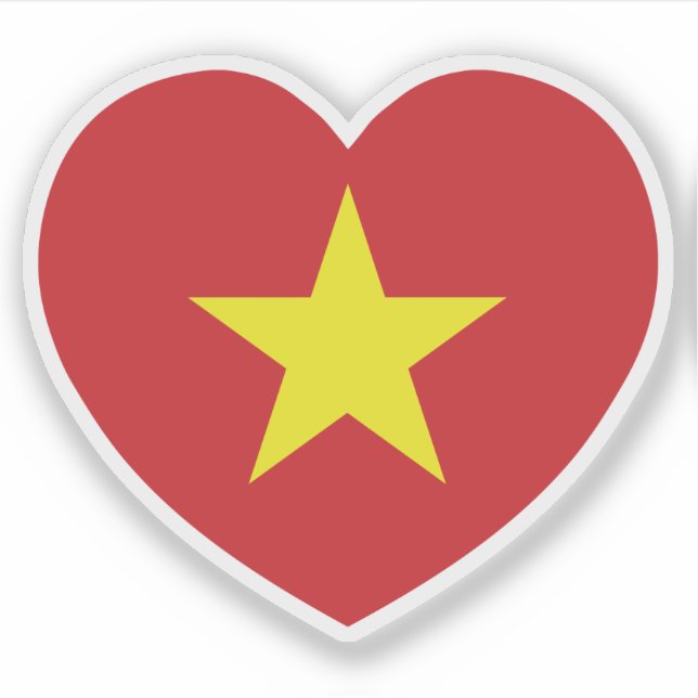 Vietnam-Herzenflagge Aufkleber (Vorderseite)