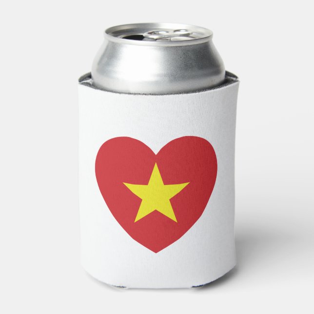 Vietnam-Herzenflagge Dosenkühler (Kanne Vorderseite)