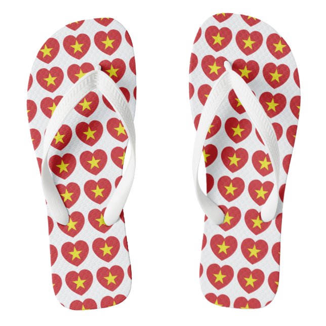 Vietnam-Herzenflagge Flip Flops (Fußbett)
