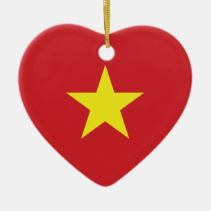 Vietnam-Herzenflagge Keramik Ornament