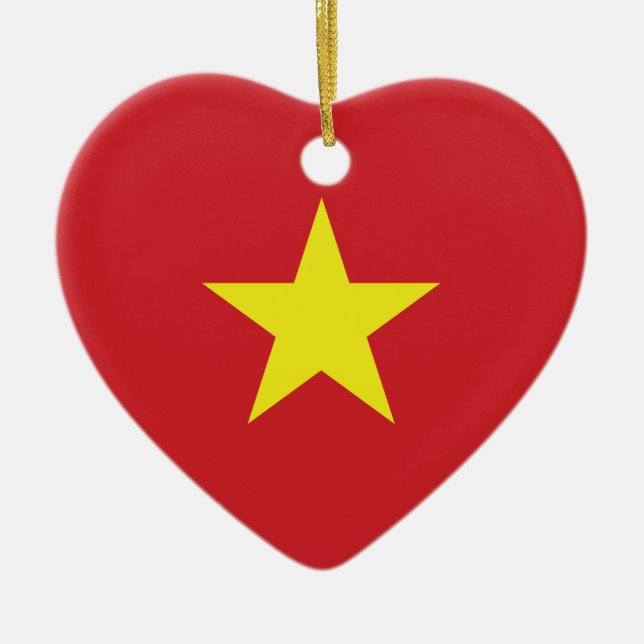 Vietnam-Herzenflagge Keramik Ornament (Vorne)