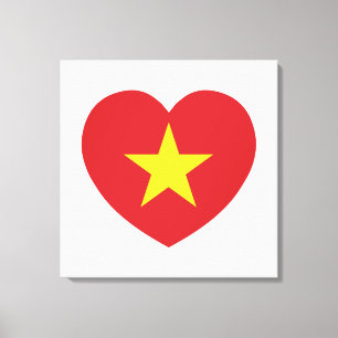 Vietnam-Herzenflagge Leinwanddruck