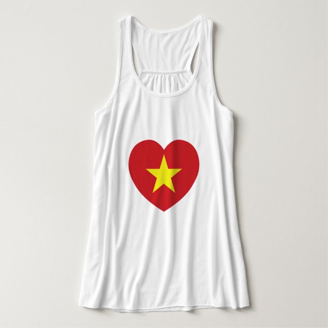Vietnam-Herzenflagge Tank Top (Design Vorderseite)