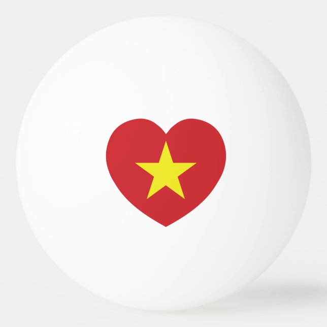 Vietnam-Herzenflagge Tischtennisball (Vorderseite)