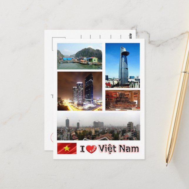 Vietnam - I Liebe - Postkarte (Vorderseite/Rückseite Beispiel)