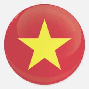 Vietnam-Icon-Flagge Runder Aufkleber