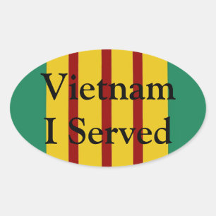 Vietnam J'Ai Servi Des Stickers Ovaux