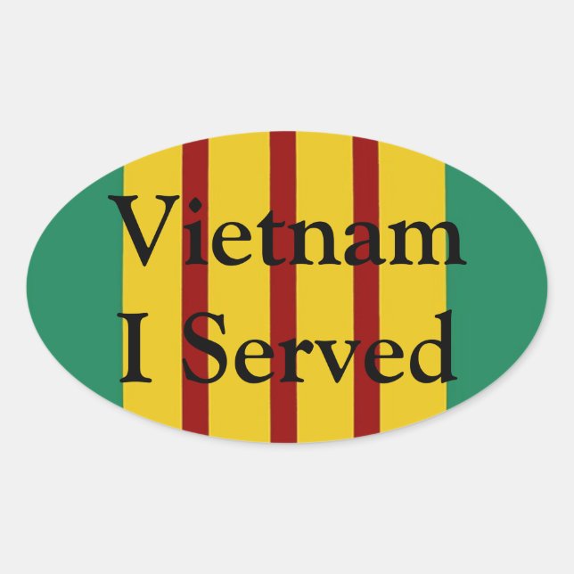 Vietnam J'Ai Servi Des Stickers Ovaux (Devant)