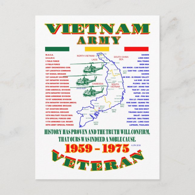 VIETNAM-KRIEG. AMERICAN ARMY VETERAN POSTKARTE (Vorderseite)