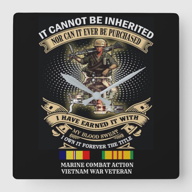 VIETNAM-KRIEG-KOPF QUADRATISCHE WANDUHR (Vorderseite)