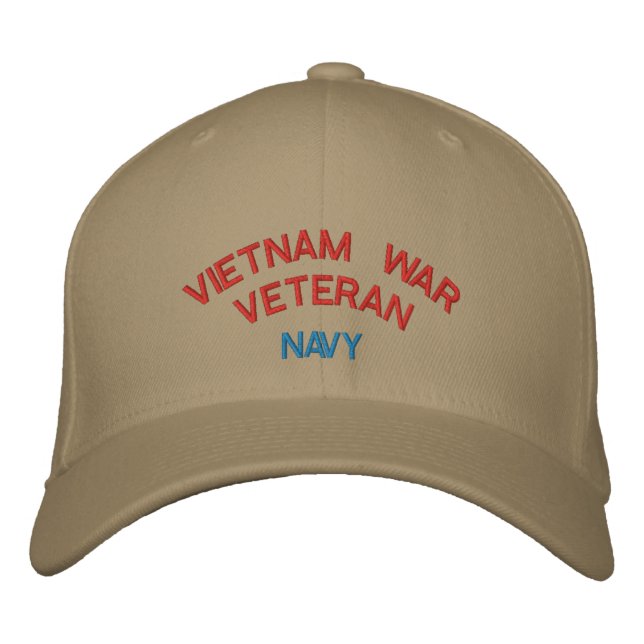 VIETNAM KRIEG VETERAN, NAVY BESTICKTE BASEBALLKAPPE (Vorderseite)
